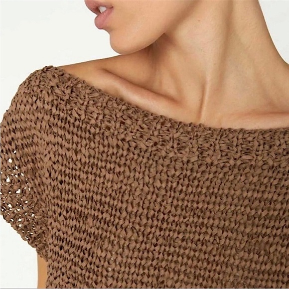 Brochu Walker Cei Sueded Ribbon Crochet Sweater Top Size Medium - Picture 3 of 12